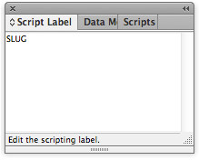 screen grab of script label window